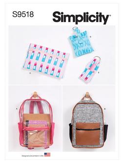 Simplicity Backpacks and Accessories Sewing Pattern, S9518, OS, 