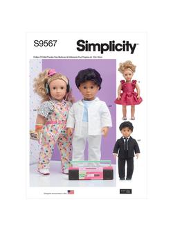 Simplicity 45cm Doll 80s Style Outfits Sewing Pattern, S9567OS, 
