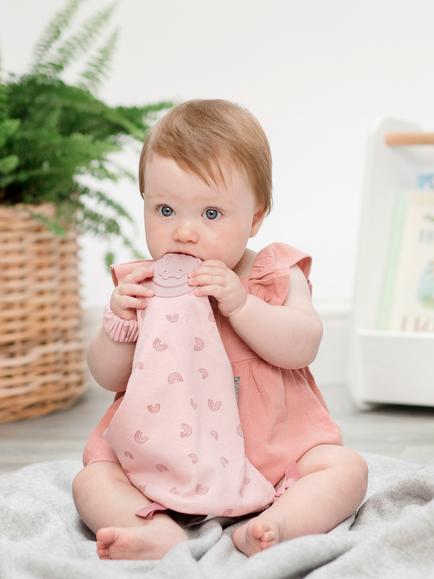 Cheeky Chompers Comfortchew Baby Teether & Comforter, Rainbow Rose - view 2, Rainbow Rose
