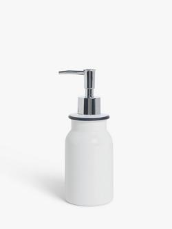 John Lewis Enamel Effect Soap Dispenser, White