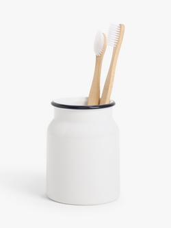 John Lewis Enamel Effect Bathroom Tumbler - view 2, White