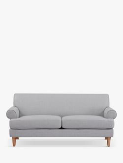 John Lewis ANYDAY Scroll II Medium 2 Seater Sofa, Light Leg, Fine Chenille Navy, Light Grey