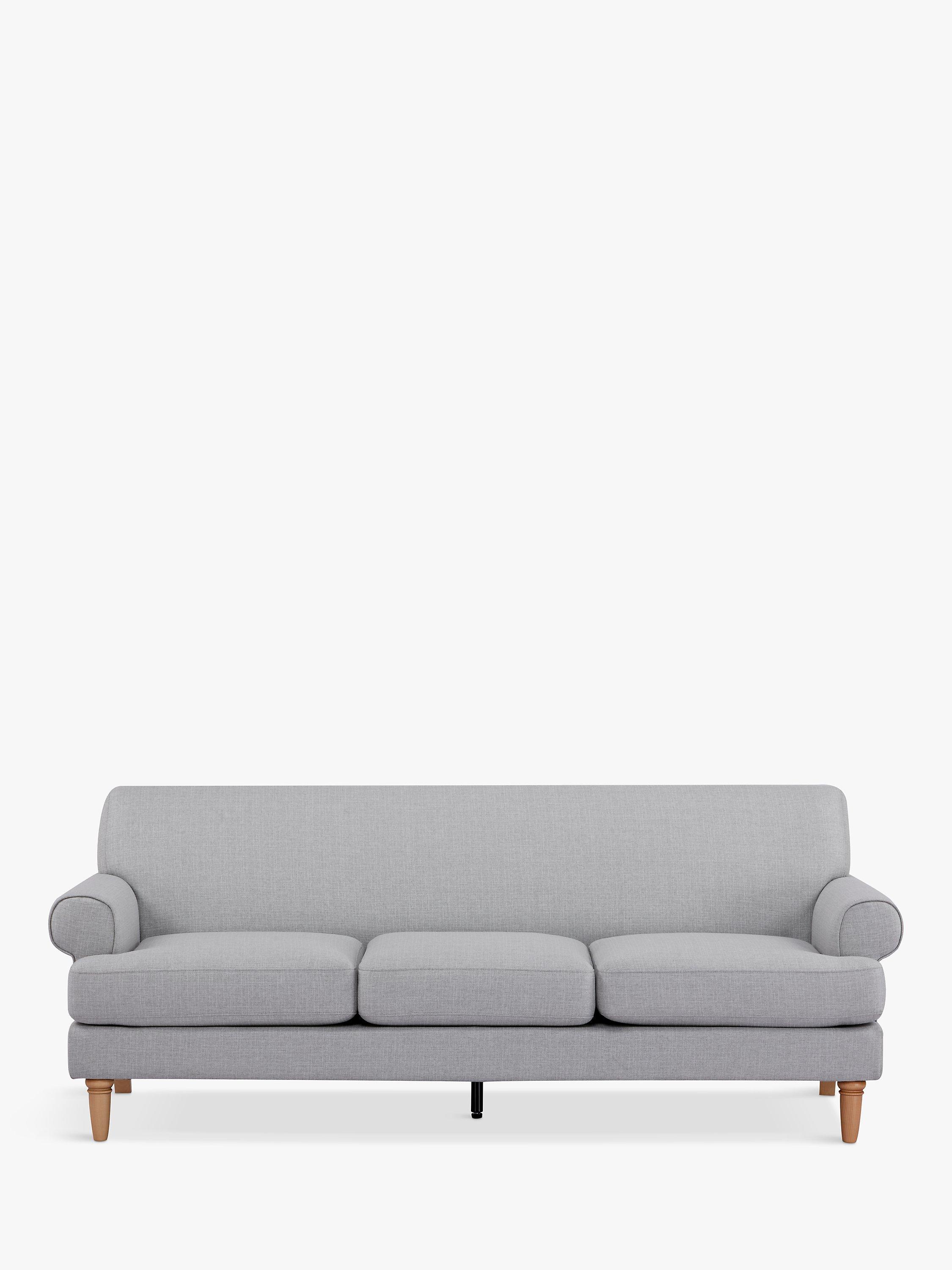 Scroll II Range, John Lewis ANYDAY Scroll II Large 3 Seater Sofa, Light Leg, Light Grey