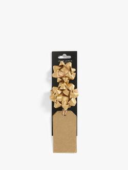 John Lewis Foil Stamped Gift Tags & Bows Set - view 2, Gold