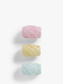 John Lewis Pastel Raffia, 8m, Pack of 3, Multi