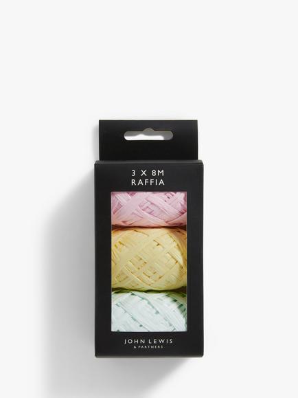 John Lewis Pastel Raffia, 8m, Pack of 3 - view 2, Multi