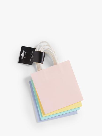 John Lewis Pastels Gift Bags, Pack of 4 - view 2, Multi