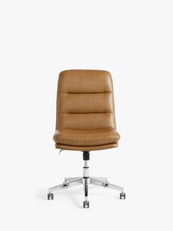 John Lewis Radcliffe Office Chair, PU Vinyl, Tan - view 2, Tan Bl378