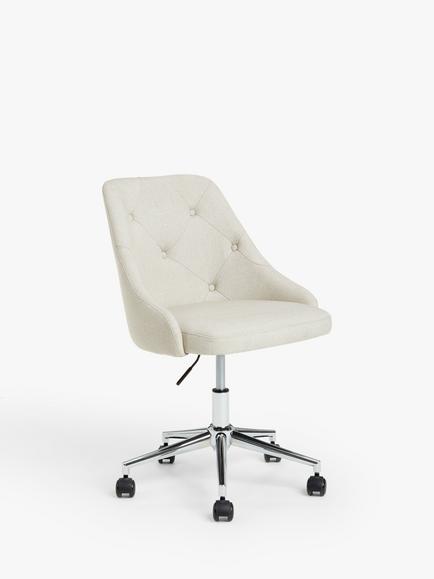 John Lewis Tilly Button Back Office Chair, Natural, Natural Cream