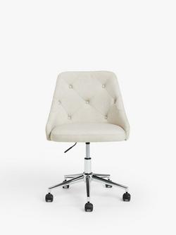 John Lewis Tilly Button Back Office Chair, Natural - view 2, Natural Cream