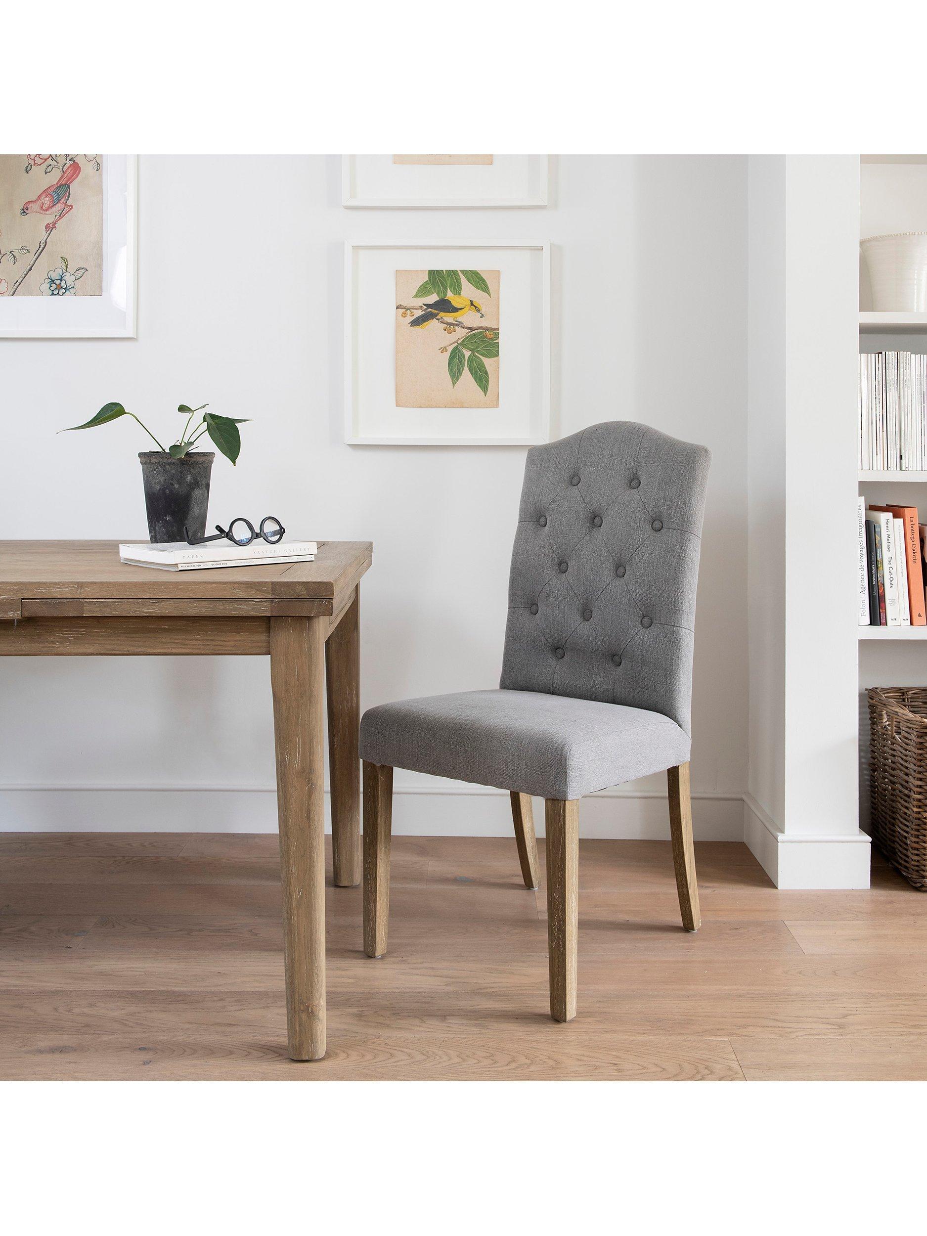 One.World St James Linen & Oak Wood Dining Chair