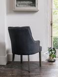 One.World St James Wool & Oak Wood Stud Detail Carver Dining Chair, Charcoal Grey