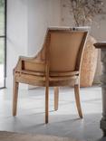 One.World St James Linen & Oak Wood Striped Carver Dining Chair, Beige/Neutral