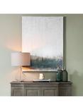 One.World Clifton Teardrop Bubbled Glass Base Linen Shade Table Lamp, Clear