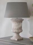 One.World Birkdale Urn Base Terracotta Linen Shade Table Lamp, Stone