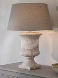 One.World Birkdale Urn Base Terracotta Linen Shade Table Lamp, Stone