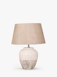 One.World Birkdale Rounded Terracotta Stone Base Linen Shade Table Lamp, Stone