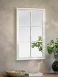 One.World Wilton Rectangular Wood Window Wall Mirror, 104 x 64cm, White