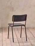 nkuku Ukari Leather Dining Chair, Aged Black