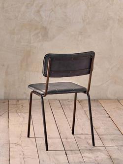 nkuku Ukari Leather Dining Chair - view 2, Aged Black