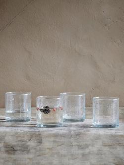 nkuku Yala Hammered Glass Tumbler, Set of 4, 325ml, Clear