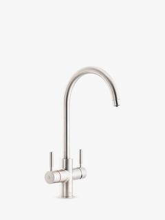 John Lewis 3-In-1 Instant Boiling Hot Water Kitchen Mixer Tap, Brushed Nickel