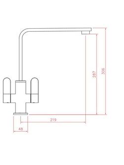 John Lewis Phoenix 2 Lever Kitchen Tap - view 2, Chrome