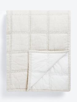 John Lewis Linen Blend Stitch Bedspread, Natural, Natural