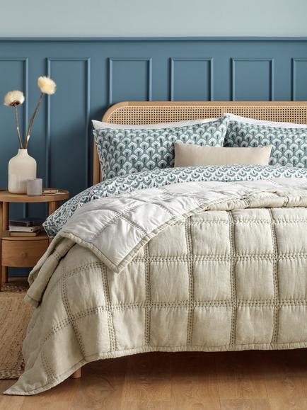 John Lewis Linen Blend Quilt, Natural - view 2, Natural