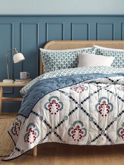 John Lewis Trellis Embroidery Quilted Bedspread, L220 x W220cm - view 2, Multi
