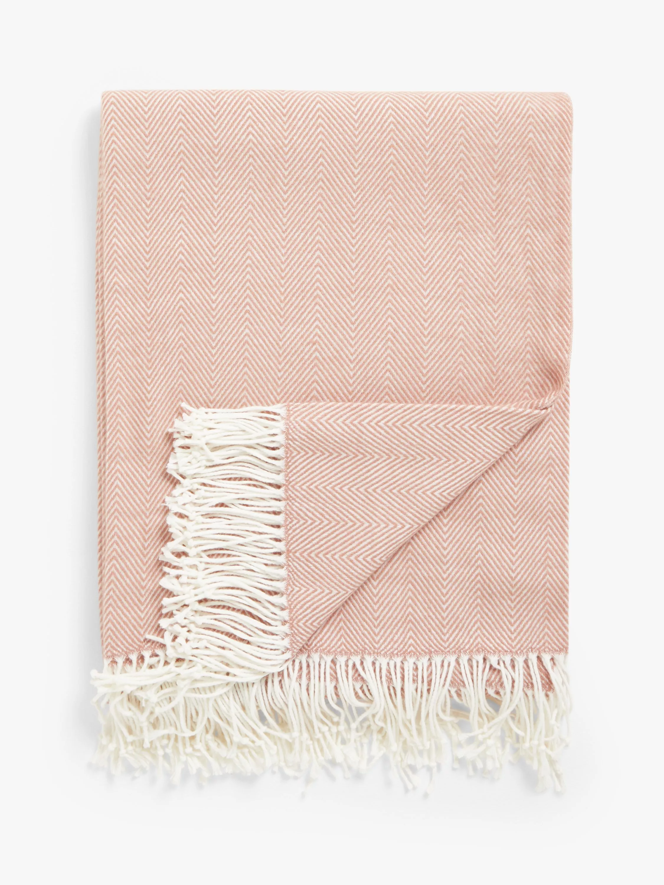 John Lewis ANYDAY Herringbone Throw Tuscan Clay