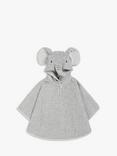 John Lewis Elephant Hooded Baby Bath Towelling Poncho, 0-2 years, Grey