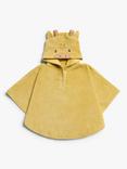 John Lewis Giraffe Hooded Baby Bath Towelling Poncho, 0-2 years, Yellow