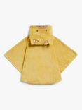 John Lewis Giraffe Hooded Baby Bath Towelling Poncho, 0-2 years, Yellow