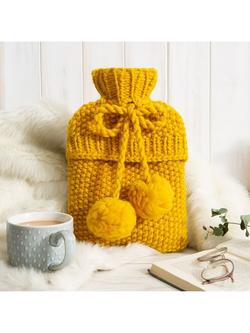 Wool Couture Hot Water Bottle Knitting Kit, Mustard, Mustard