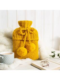 Wool Couture Hot Water Bottle Knitting Kit, Mustard - view 2, Mustard