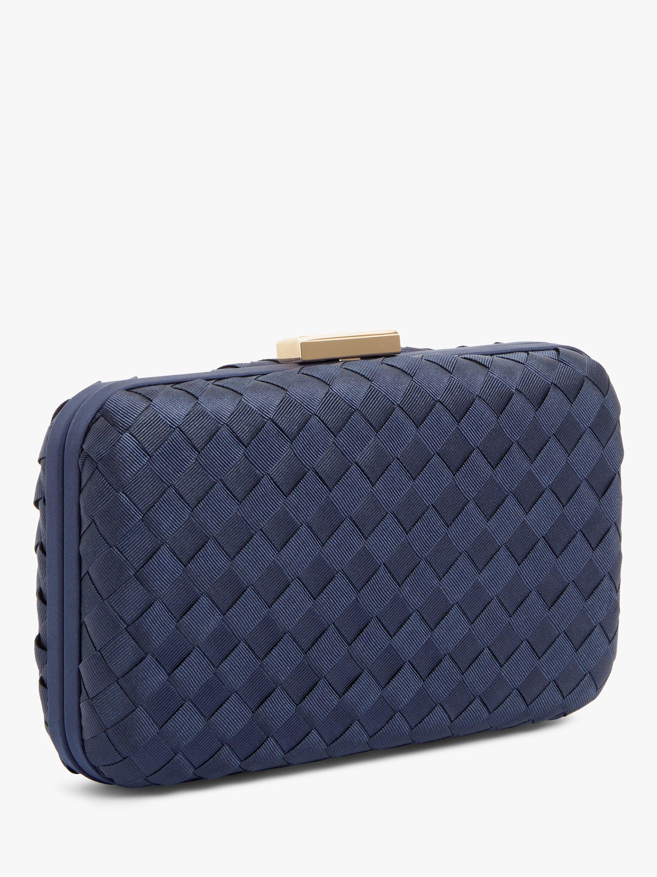 John Lewis Weaved Clutch Bag Navy