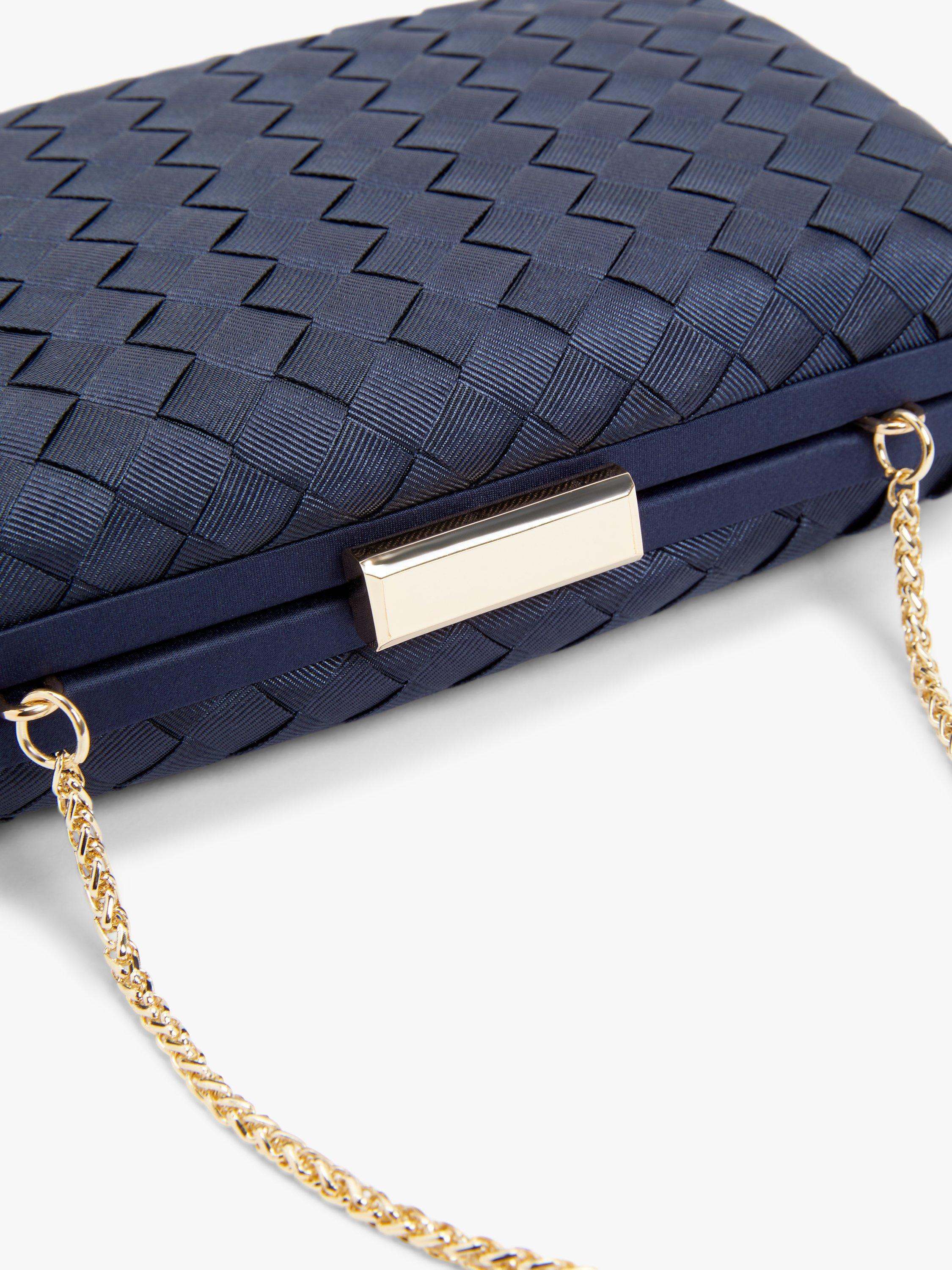 John Lewis Weaved Clutch Bag Navy