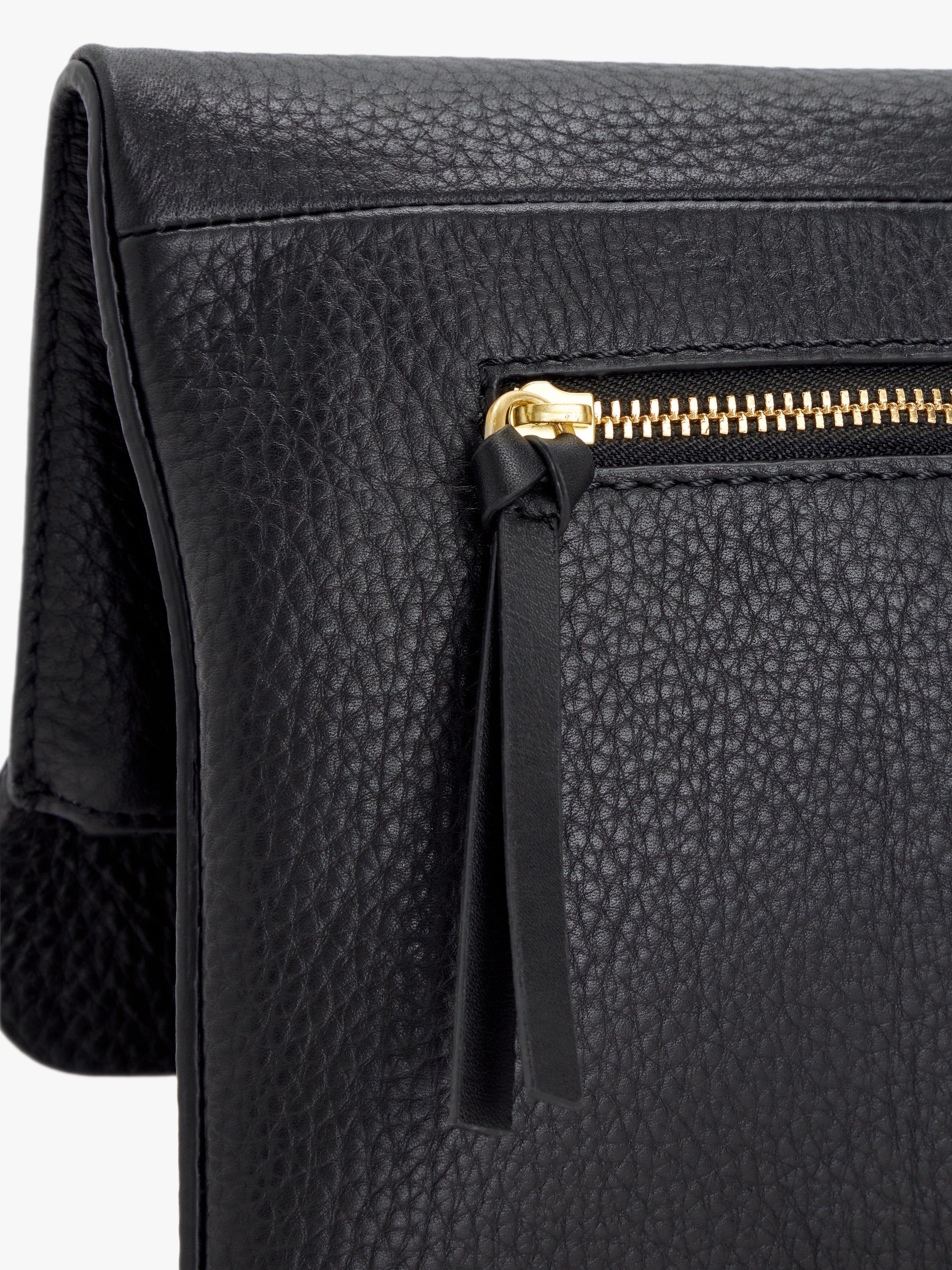 Product image 5 of 5, which shows John Lewis Leather Mistry Large Clutch Bag, Black
