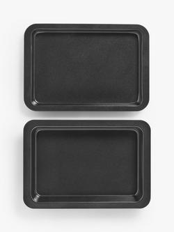 John Lewis Baking Tray & Roaster, Set of 2, 33cm, Black