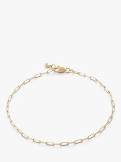 Monica Vinader 14ct Yellow Gold Paperclip Link Chain Bracelet, Gold, Gold