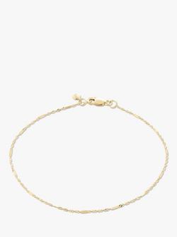 Monica Vinader Shimmer 14ct Yellow Gold Mixed Link Chain Bracelet, Gold, Gold