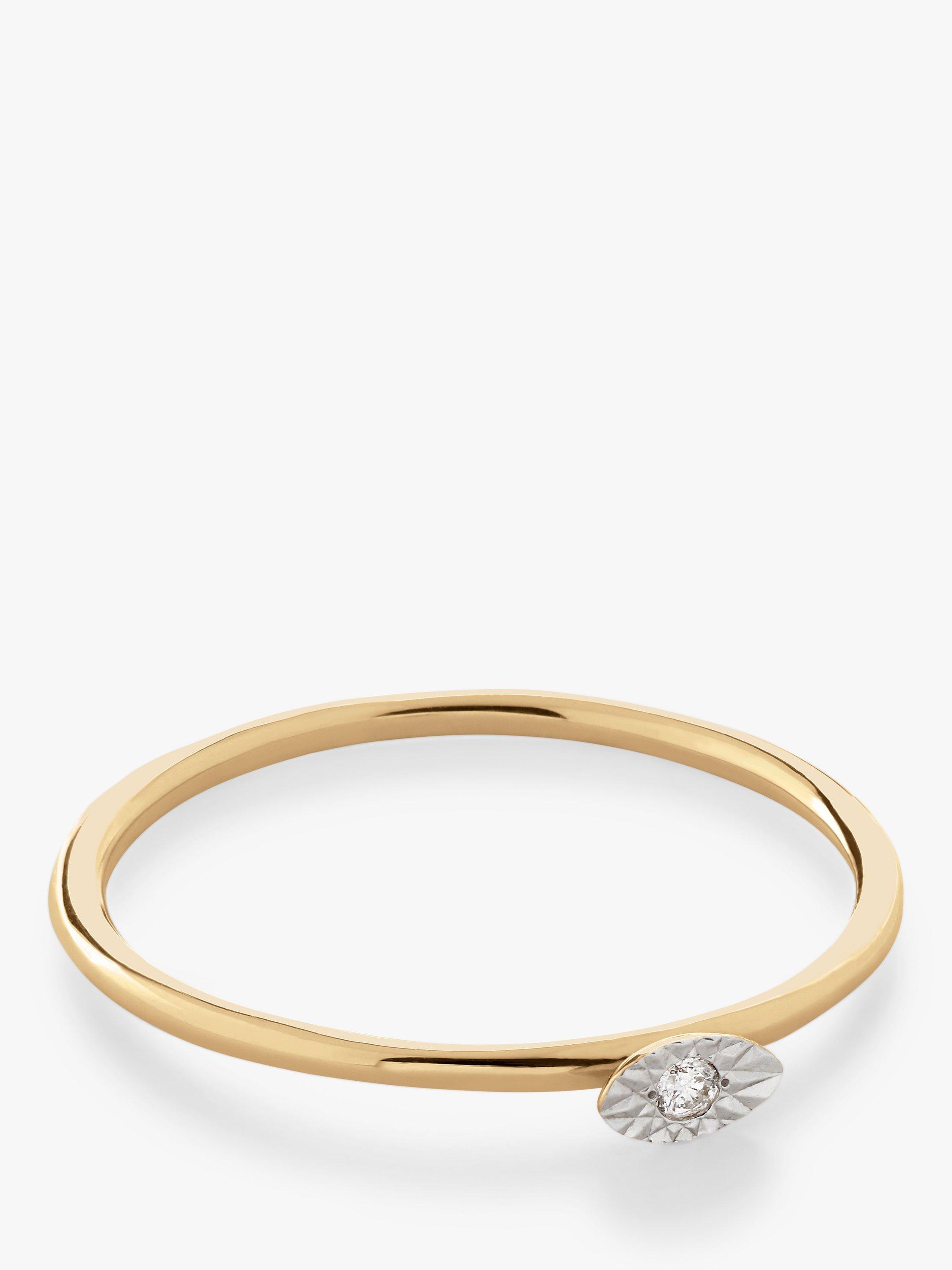 Monica Vinader Marquise 14ct Yellow Gold Diamond Stacking Ring, Gold