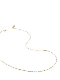 Monica Vinader 14ct Solid Gold Shimmer Chain Necklace, Gold, Gold
