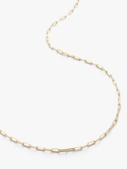 Monica Vinader 14ct Yellow Gold Mini Paperclip Chain Necklace, Gold, Gold