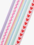 John Lewis Hearts & Ric Rac Ribbons, Set of 5, Multi