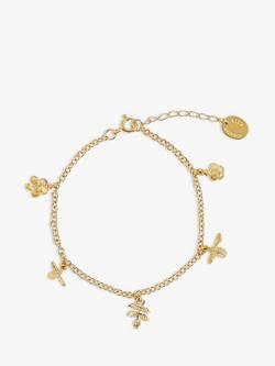 Alex Monroe Garden Gathering Charm Bracelet, Gold, Gold