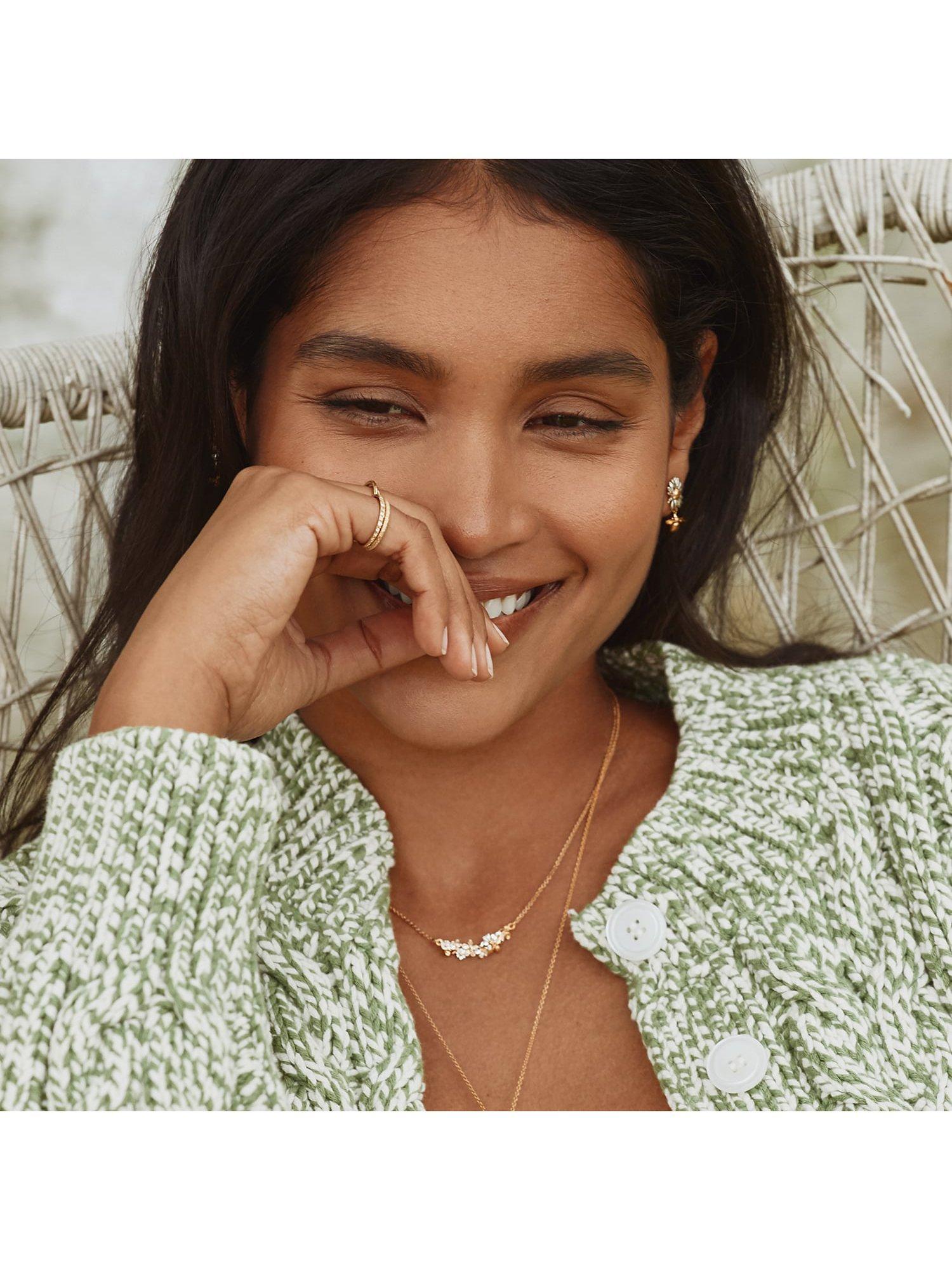 Product image 2 of 4, which shows Alex Monroe Garden Gathering & Baby Bee Necklace, Gold