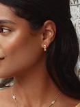 Alex Monroe Itsy Bitsy Bee Floral Huggie Hoop Earrings, Gold