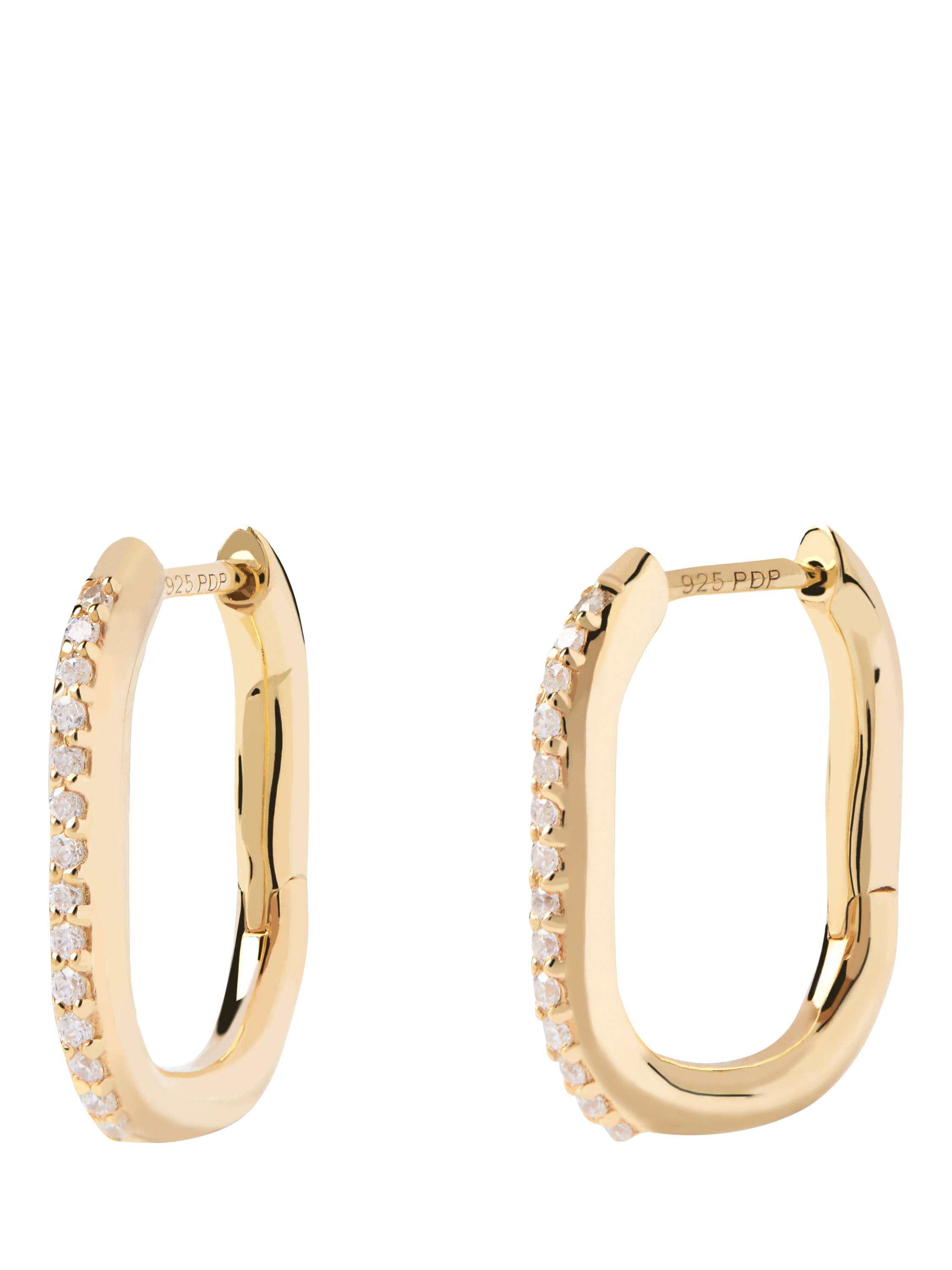 Product image 1 of 1, which shows PDPAOLA Spike Cubic Zirconia Hoop Earrings, Gold